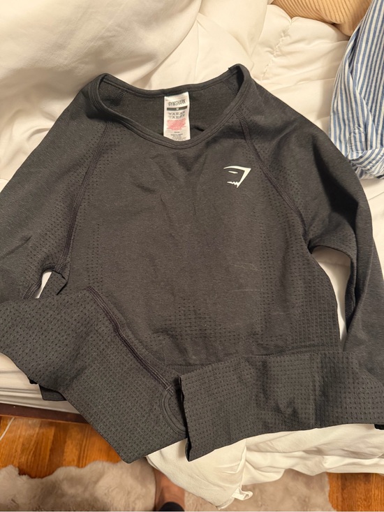 Gymshark Tops - Gymshark Women's Charcoal Seamless Long Sleeve Crew Sweater